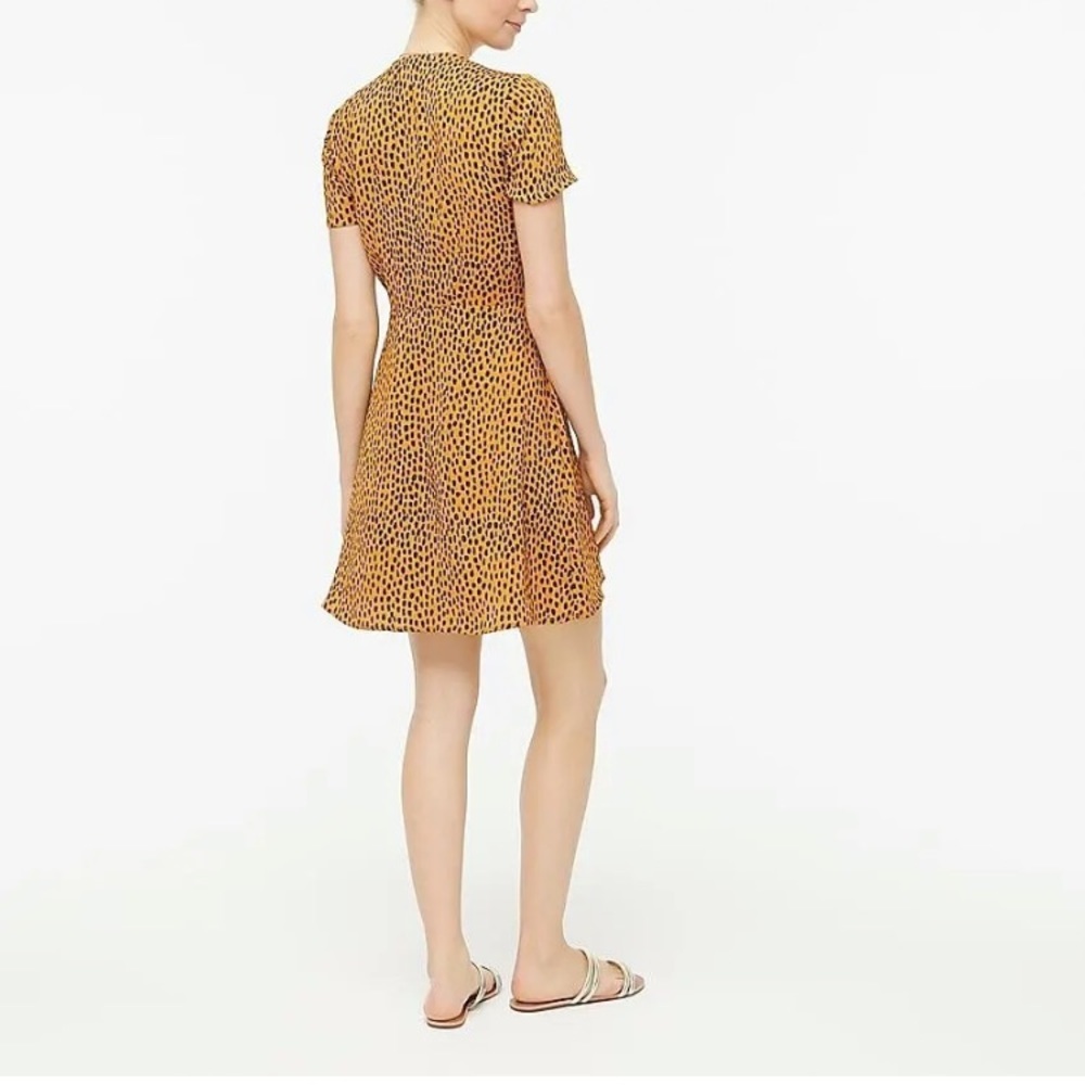 J. CREW amber with black Size 12 twill drapey wrap dress - Picture 4 of 12